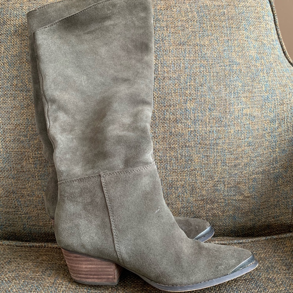 Charcoal suede boots